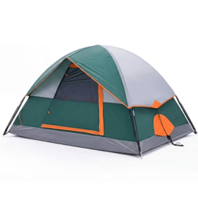 4 Person Waterproof Camping Tent with Rainfly, Easy Setup Dome Tent with Mesh Windows & Skylights, Lightweight Portable Tent for Outdoor Camping