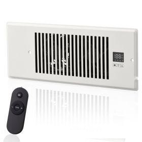 Register Booster Fan, Quiet Vent Booster Fan Fits 4' x 12' Register Holes, with Remote Control and Thermostat Control