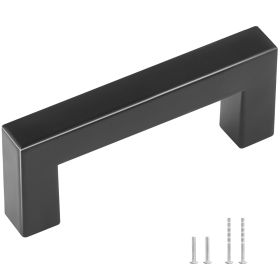 10 Pack Cabinet Pulls, 3in / 76mm Center to Center Slim Square Kitchen Cabinet Drawer