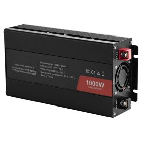 Sine Wave Converter, 1000W, DC 12V to AC 120V, with Dual AC Sockets, 1 USB, 1 Type-C, Remote Operation for Portable Electronics, CE FCC Approved
