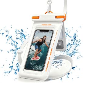 Waterproof Phone Protective Case with Double-Layer Seal (Color: White)